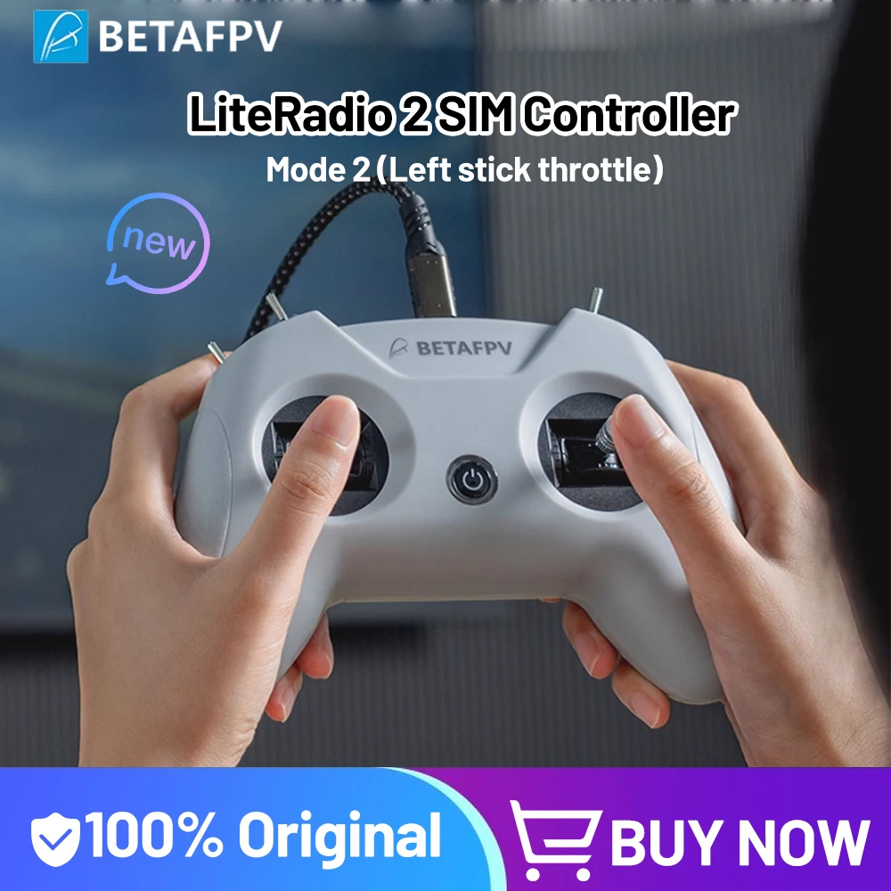 

BETAFPV LiteRadio 2 SIM Controller Mode 2 Triple-Mode Simulator Controller 8Channel Type-C Port for DJI /PhoenicRC6 /AeroFlyRC8