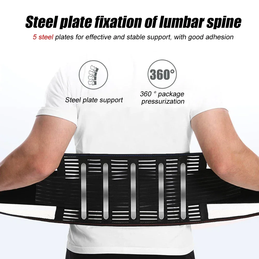 1Pcs Back Braces for Lower Back Pain Relief with 5 Stays, Breathable Back Support Belt for work , Anti-Skid Lumbar Support Belt