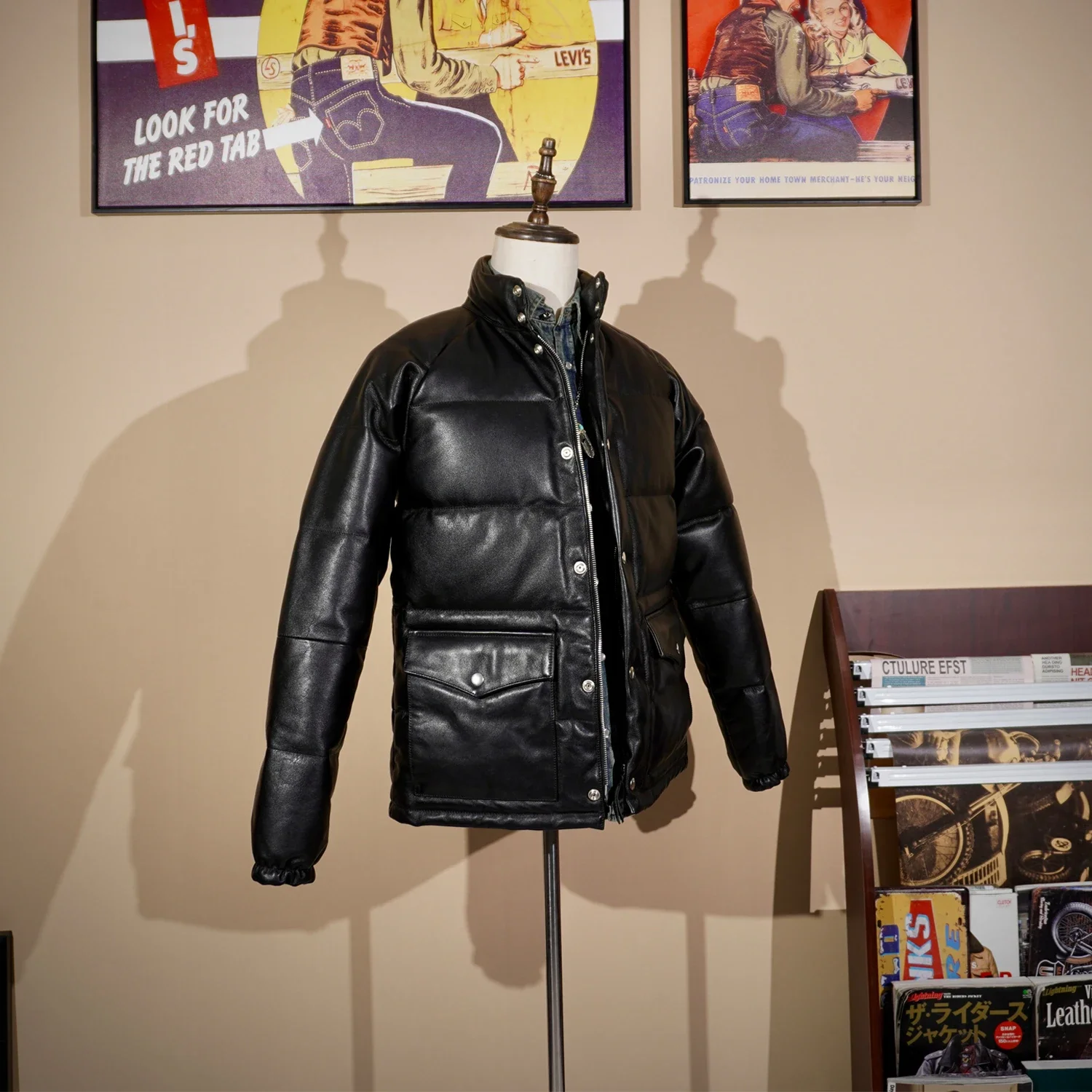 

Tailor Brando тяжелый цельнозернистый пуховик из воловьей кожи зимняя холодостойкая теплая американская винтажная кожаная куртка