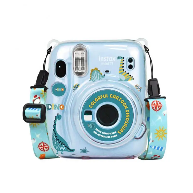 Crystal Shell With Sticker Transparent Protective Shell Three Piece Set For Instax Mini11 Storage Case Photo Bag