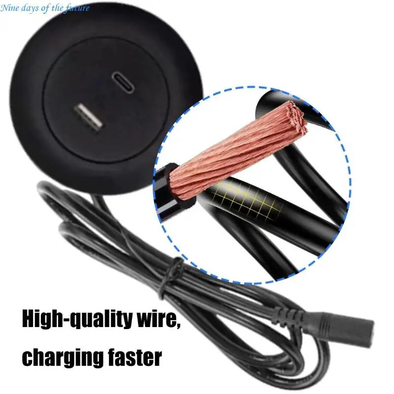 2 Port USB Desktop Embedded For Mobile Phone USB Computer Desk Furniture Invisible Charging E65A