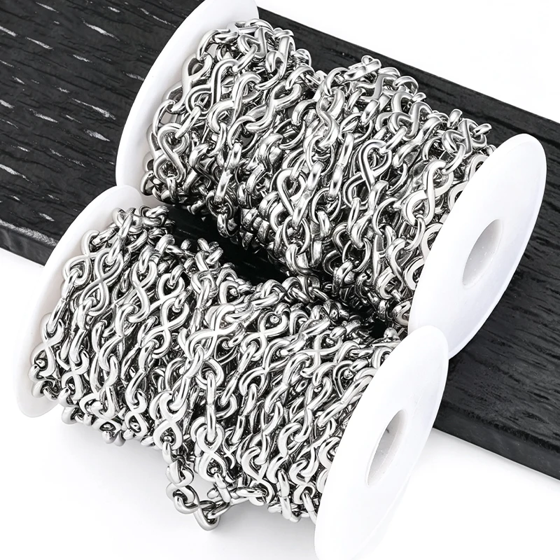 Stainless Steel Infinity Symbol Link Chain 8 Shape Chain DIY Jewelry Making Accessories For Bracelet Necklace Craft Supplies