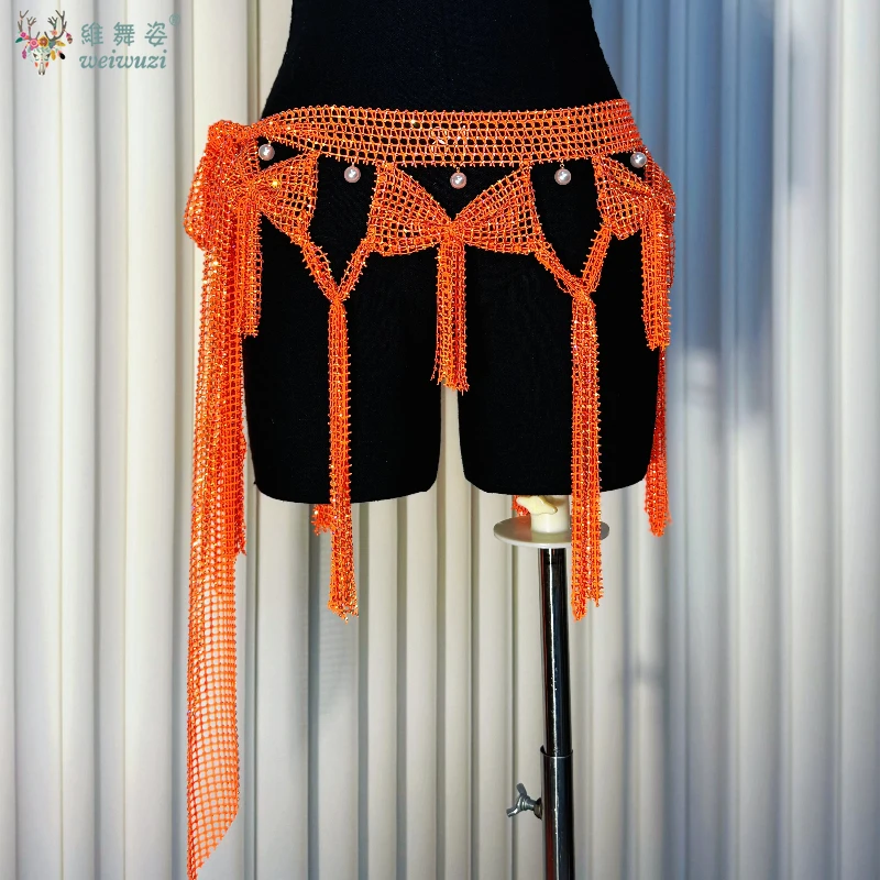 

Пояс для танцевального костюма для женщин, для соревнований по восточным танцам, с бриллиантами и сеткой в виде бабочки, шарф на бедра, аксессуары для восточных танцев
