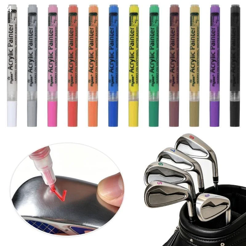 Golf Club Color Changing Pen 0.7mm Acrylic Marker Waterproof Sunproof Strong Coverage DIY Golf Accessories Multi Color Set