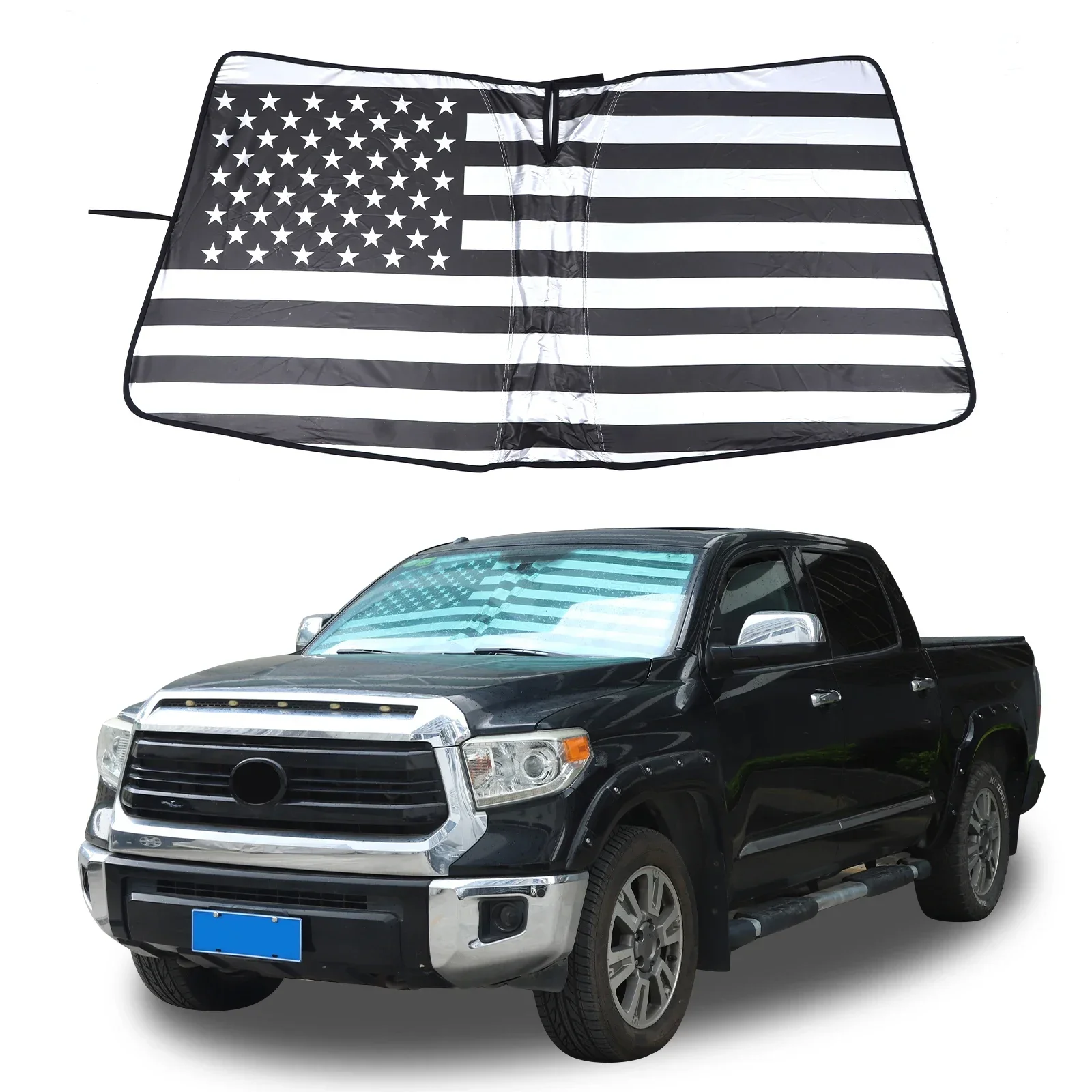 

For Toyota Tundra 2007-2021 Windshield Sunshade Front Window Sun Shade Visor Silver Tape Interior Accessories