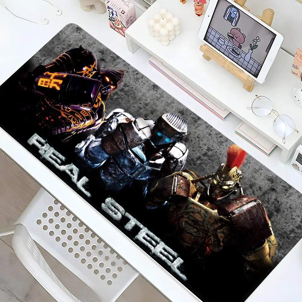 Real Steel Mouse Pad Gaming Locking Edge safely Big Computer Gamer Large Rubber Art Mousepad Laptop Desk Mat