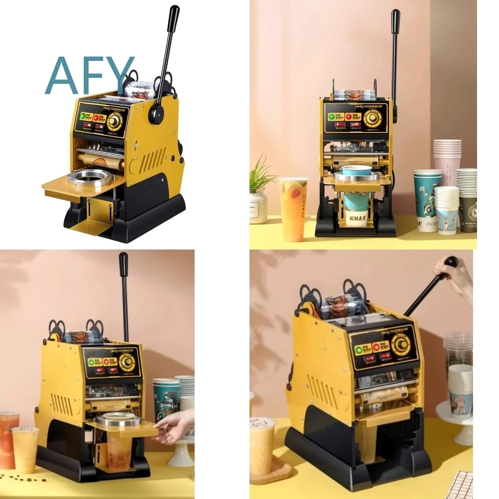 Automatic Cup Sealer Machine for 220V Manual Paper Plastic Sealing Film Rolling Coffee Juice Milk Tea Shop Commercial Use