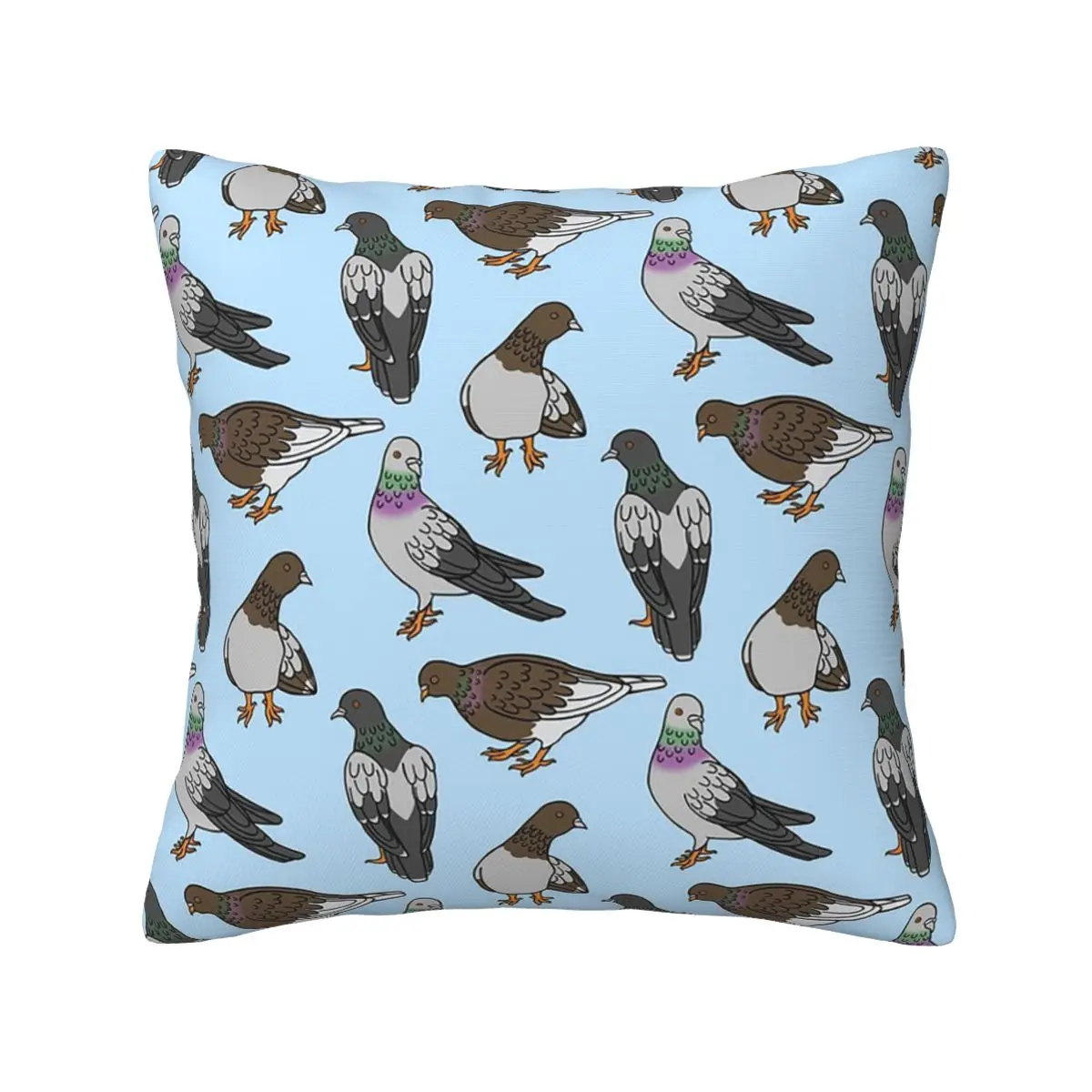 City Pigeons Square Pillowcase Pillow Cover Cushion Zip Decorative Comfort Throw Pillow for Home Living Room