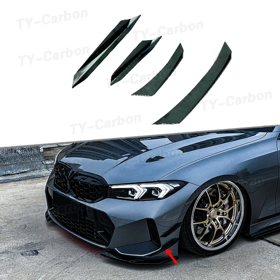 VTEN Style Gloss Black ABS Rear Bumpers Side Splitters Canards For BMW 3 Series G20 G28 LCI 2023-2024 Car Accessories Bodykits