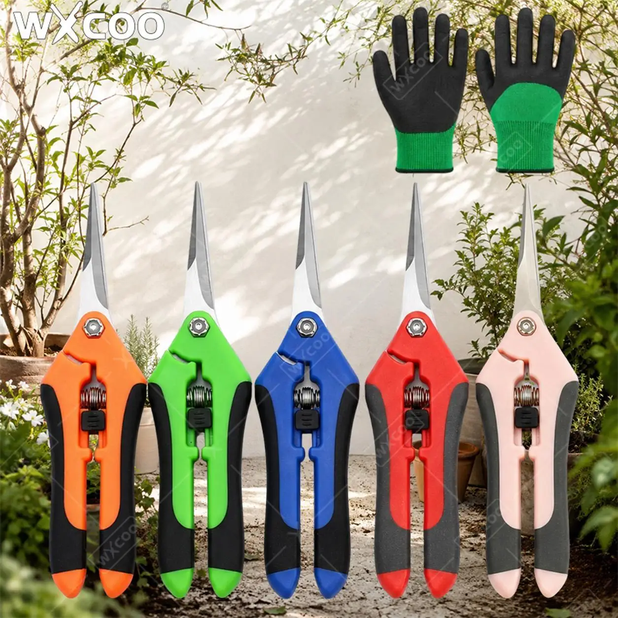 6.5-inch Labor-Saving Straight Head Pruning Shears for Bonsai/Fruit Tree/Flowers/Branches Garden Pruner Gardening Scissors