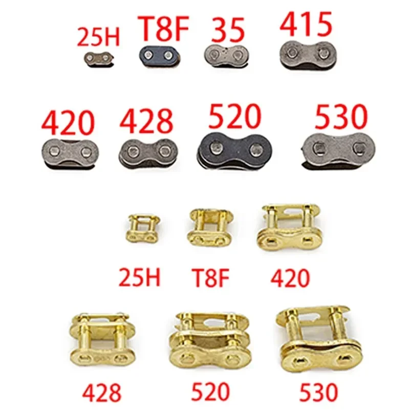 

25H T8F 35 415 420 428 520 530 Motorcycle Chain Master Buckle Ring Link Pocket Dirt Pit ATV Quad Go Kart Gas Scooter Motorcycle