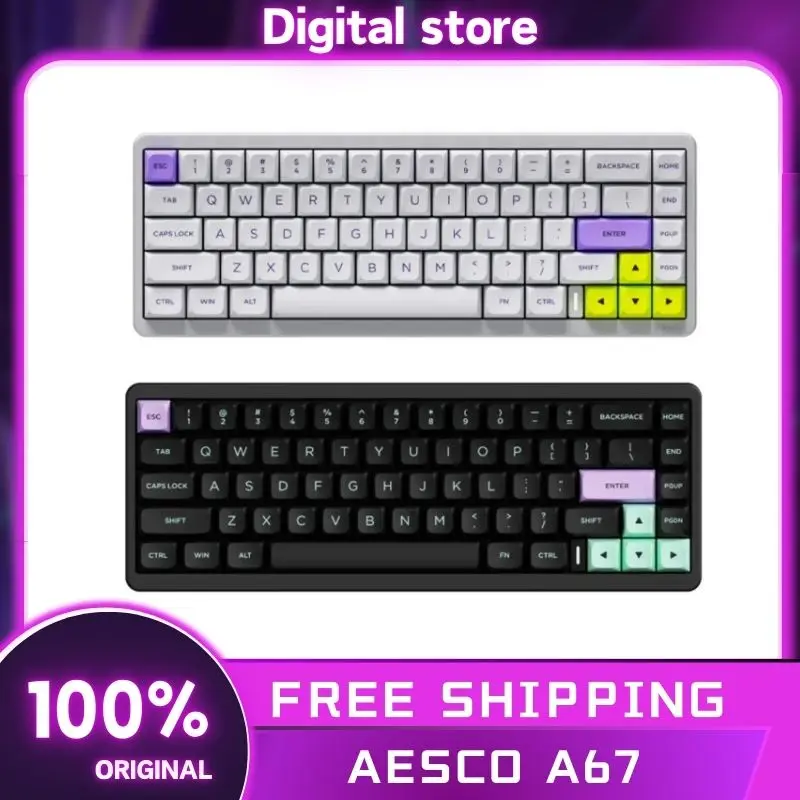 Aesco A67 A83 Inductor Switch Mechanical Keyboard 2 Mode Wireless 4000hz 0.013RT Keyboard Custom Gaming Keyboard PC Accessory