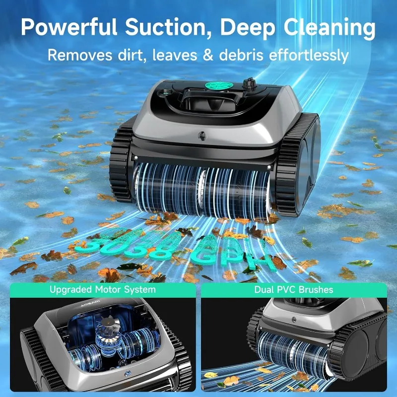 (2025 Upgrade) WYBOT C1 Robotic Pool Vacuum for Inground Pools, 150min Runtime Cordless Pool Cleaner, 4-in-1 Wall