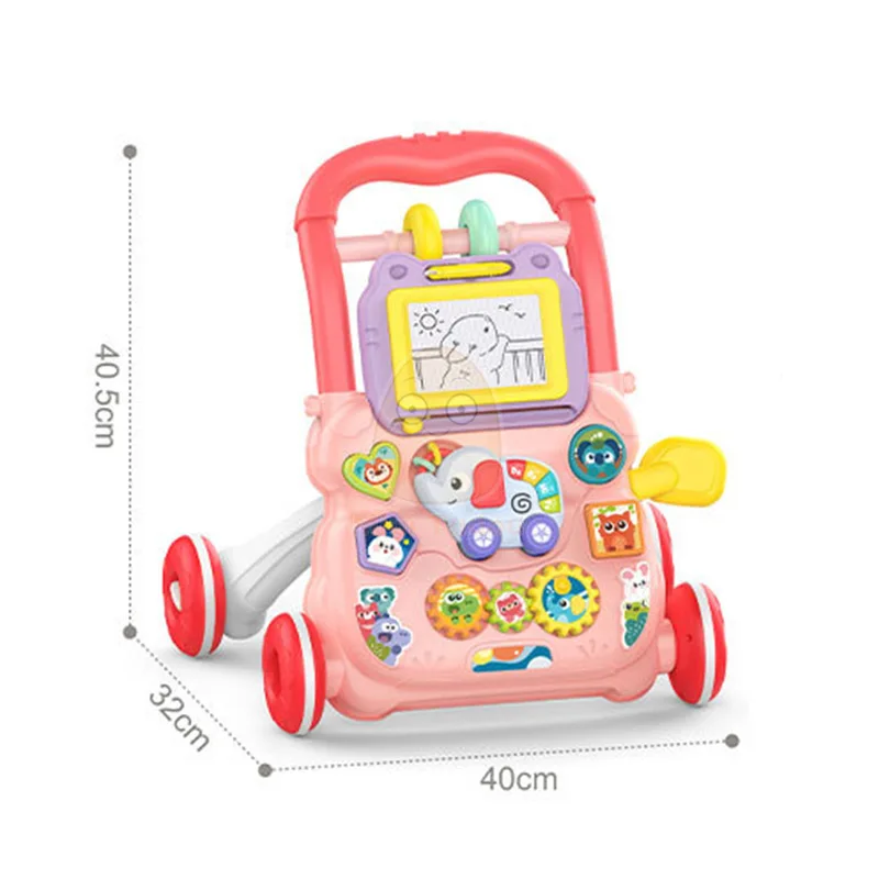 Baby Walker Toy Early Educational Learning Walking Pushing Wheel Activity Musical Drag Car For Infant 0 12 Months Boy GirlGift