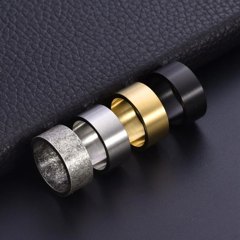 Минималистичные винтажные круглые мужские кольца из нержавеющей стали в стиле панк-рок женские ювелирные изделия Модные аксессуары Подарки для странных вещей оптовая продажа