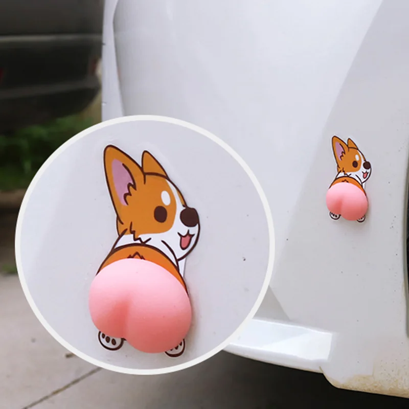 1 Pair Cute Butt Cartoon Squishy Toy Anti Stress Ball Squeeze Toys Guard Anti Chafing Car Door Protector Anti-scratch Toys