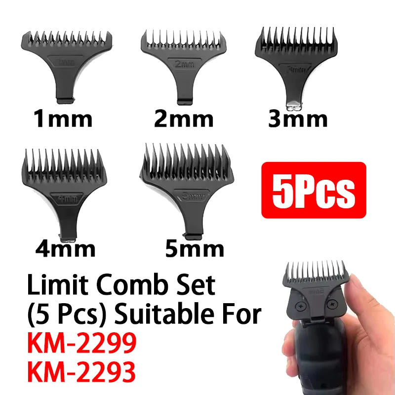 Hair Trimmer Limit Comb Universal Black Guards Hairdresser Hair Cutting Guide for KEMEI KM-2299 KM-2293 1 2 3 4 5mm Comb