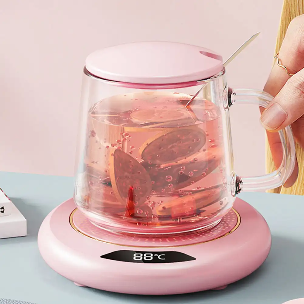 Chauffe-tasse à café avec prise USB, chauffe-tasse intelligent, 3 réglages de température, dessous de verre, chauffe-tasse pour réchauffer le café, les boissons, le lait, le thé