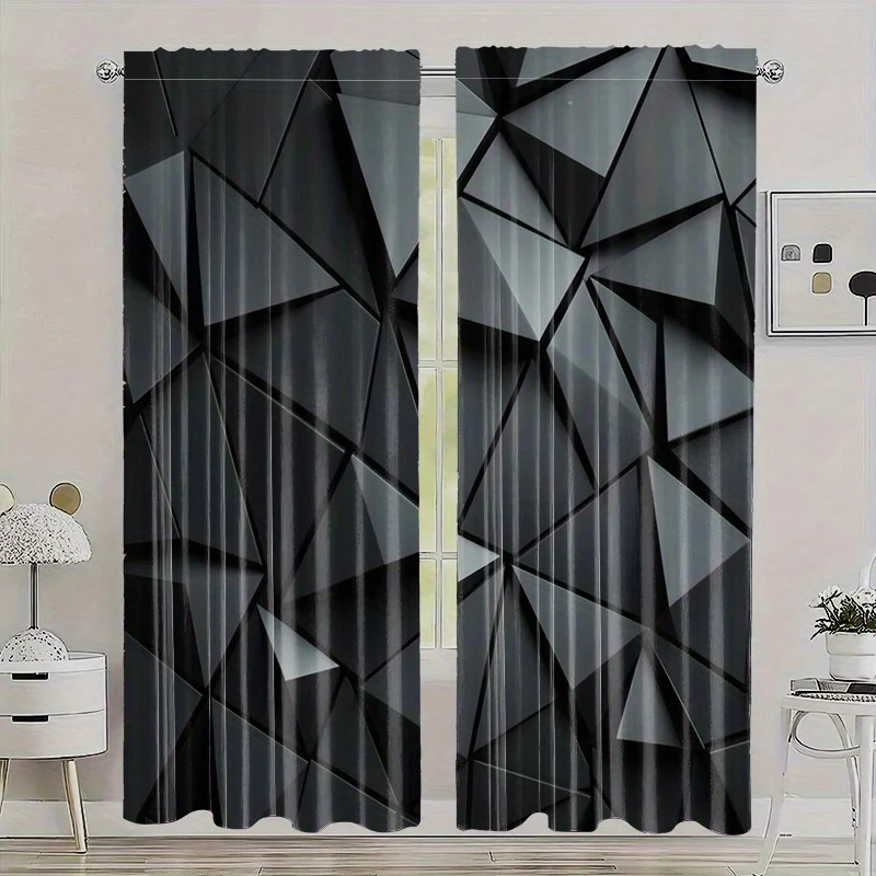Modern Geometric Blackout Curtains Abstract Panel Living Room Bedroom Window Drapery Home Decor Curtain