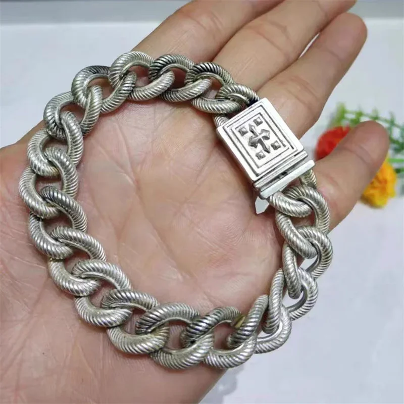 Mai Chuang/ Tibetan Silver Bracelet Fashionable Personalized Pendant Jewelry Exquisite Workmanship Men and Women Couples Gift