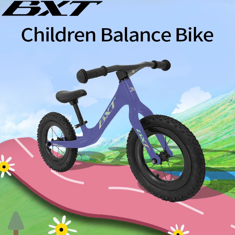 BXT Balance Bike For Kids 12 Inch Baby Walker No Pedals Bicycle with Adjustable Seat Push Christmas Child Day Birthday Gifts