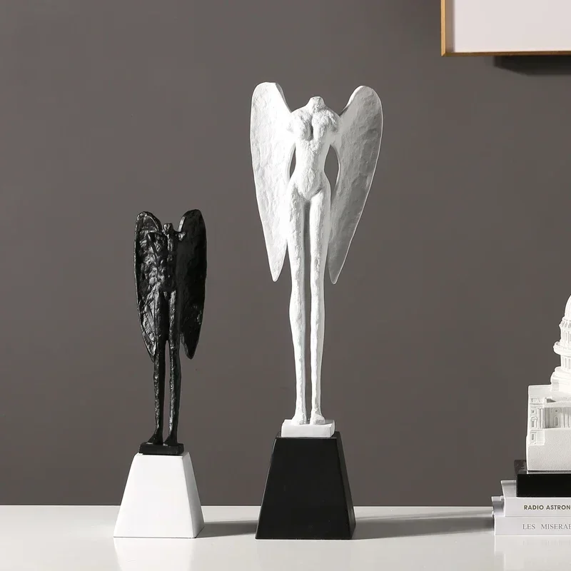 

Modern Black White Abstract Character Resin Statue Home Livingroom Table Ornaments Decoration Office Desktop Figurines Crafts