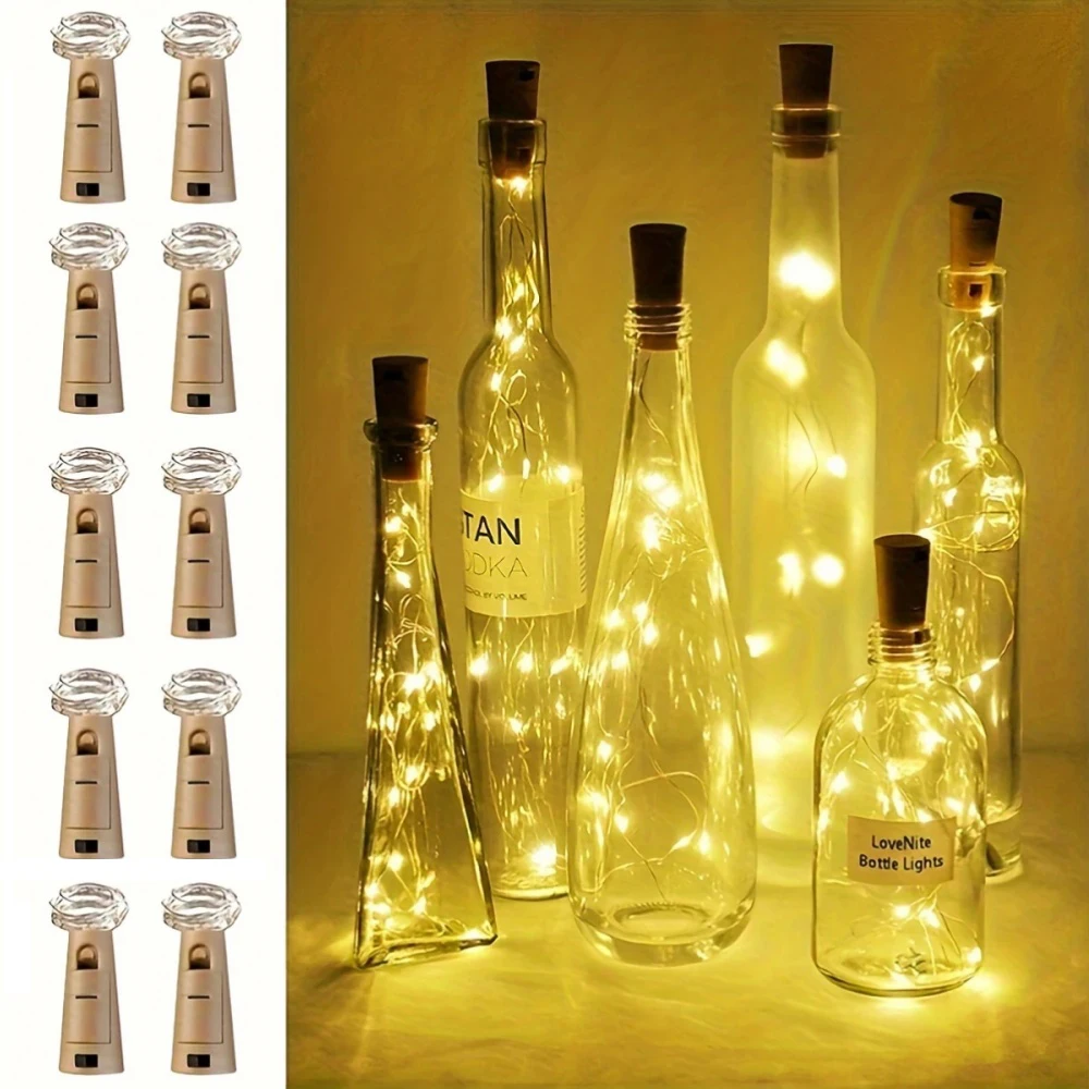 5/10 pièces barre LED bouteille de vin liège chaîne lumières noël vacances décoration guirlande fée lumières mariage fil de cuivre lumières