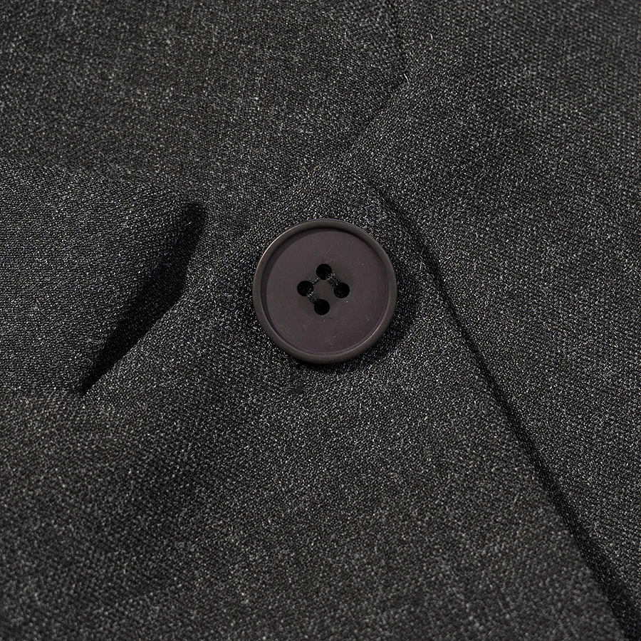 HH Damen Casual Asymmetrischer Dunkelgrauer Blazer Einknopf Langarm-Jacke Mäntel 2026 Trend Vintage Einfarbige Büro-Blazer – Detail 6