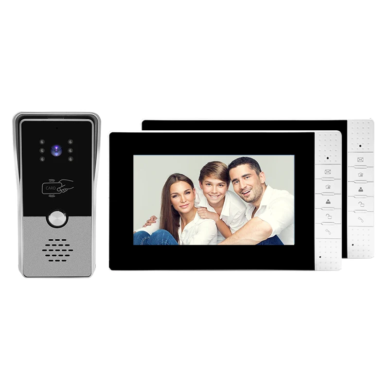 ABE 7 Inch Smart türklingel Intercom System 4 Draht Video Tür Telefon Mit Regen Abdeckung 1 V 1 Set für sicherheit zu hause von villa