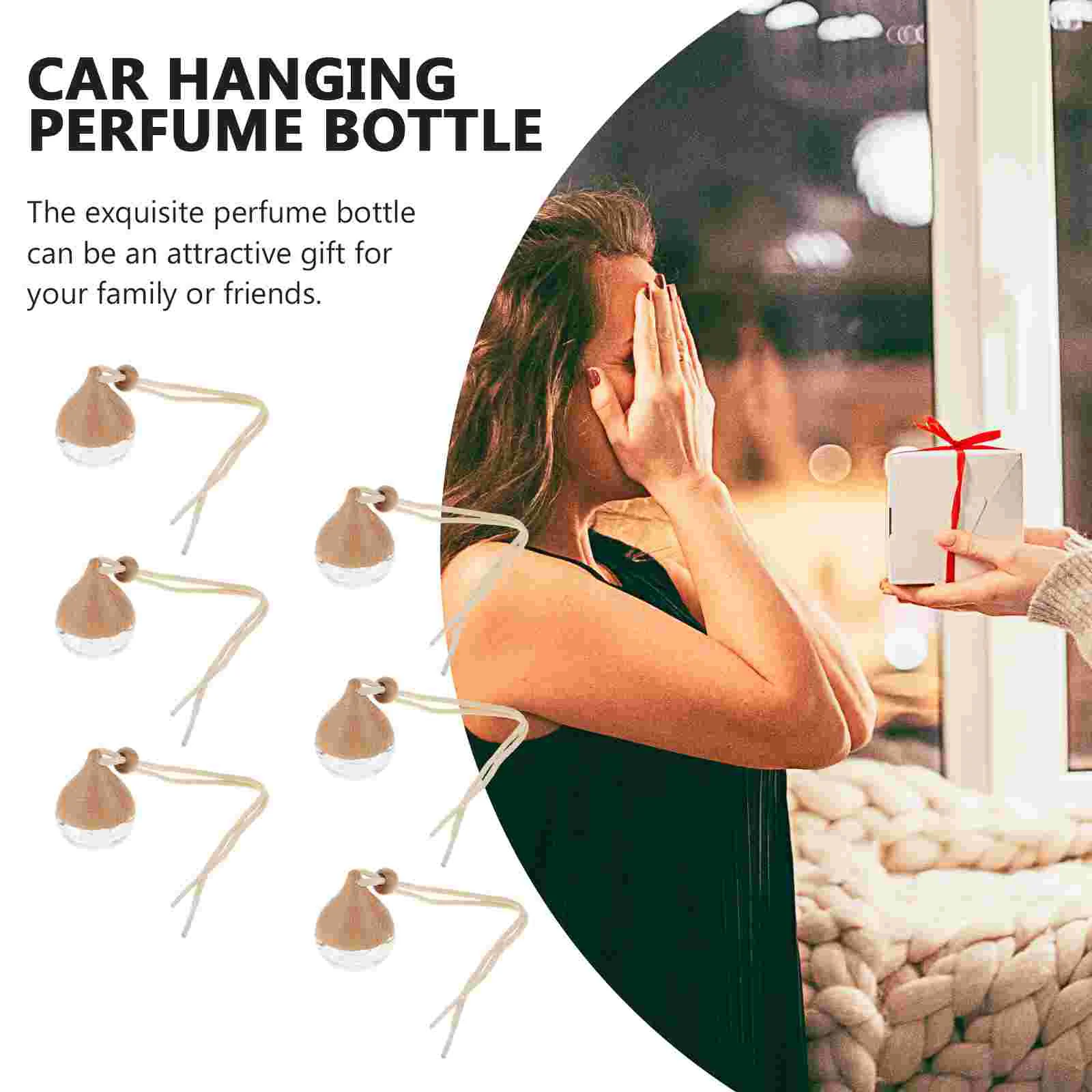 6 Pcs Aromatherapy Bottles Hanging Ornaments Car Fragrance Diffuser Essential Oil Perfume Men's Machine Decorative