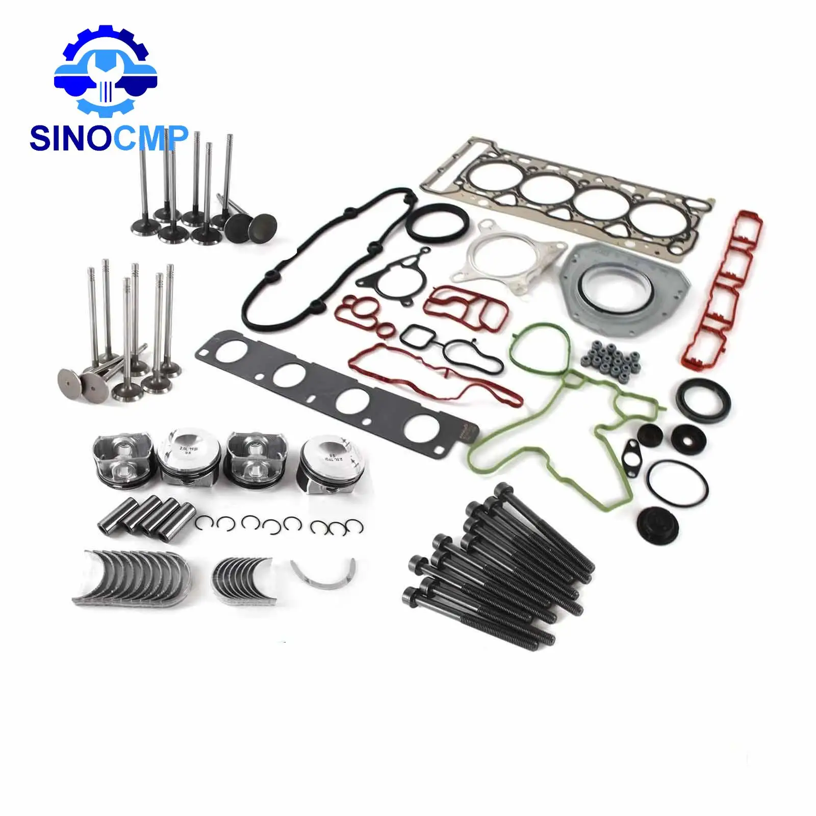 2,0 T Motorüberholungs-Umbausatz für VW Golf Audi A4 A5 Q5 CDNC CDNB CCZA CCTA CAE CAW CBFA EA888 mit 21 mm Kolbenbolzen