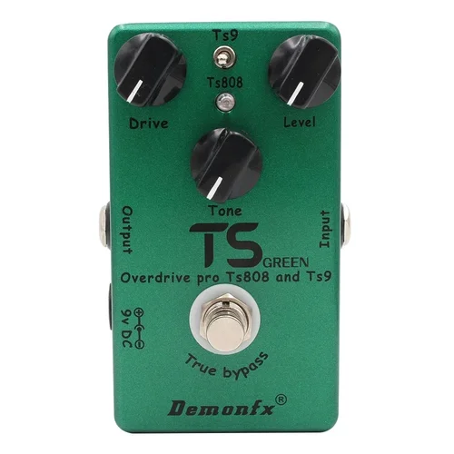 Pedal Overdrive Demonfx TS VERDE, Pedal de efecto de guitarra Overdrive Booster TS9 y TS808 de alta calidad