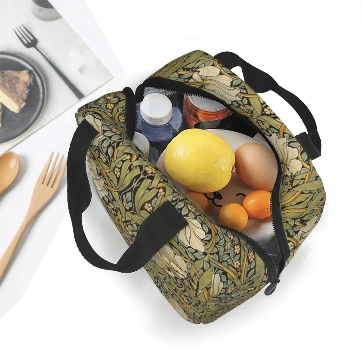 William Morris Pimpernel Insulated Lunch Bag Vintage Floral Pattern Bohemian Flower Meal Container Cooler Bag Tote Lunch Box