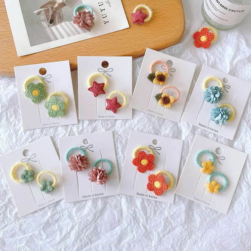 

Star Daisy Mini Hair Elastics for Kids No Damage Soft Elastic Ponytail Holders for Little Girls Cute Sweet Daily Hair Accessory