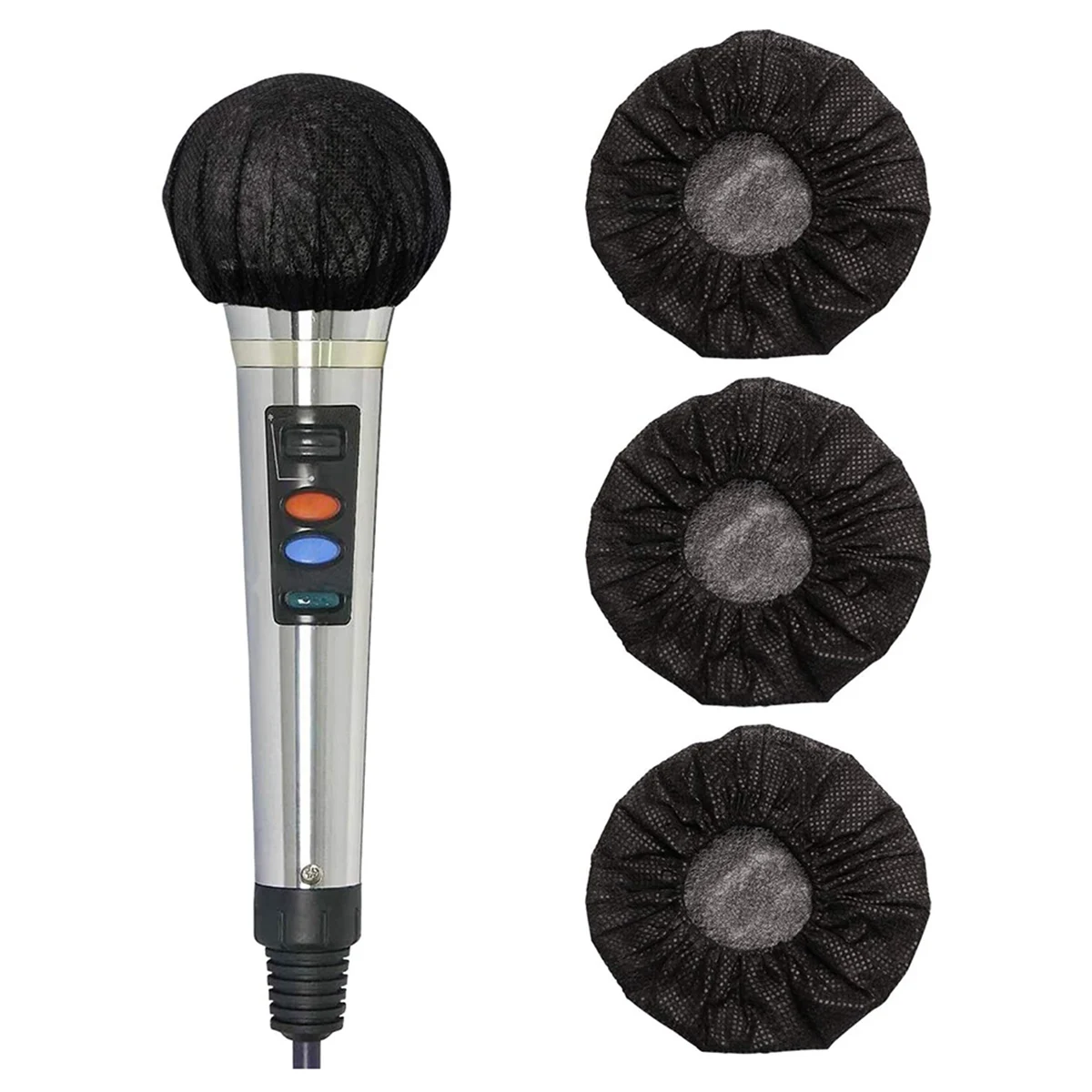 AAA87 100 Pcs Disposable Microphone Cover Handheld Microphone Protective Cap Musical Microphone Cover for KTV Karaoke Bar,Etc
