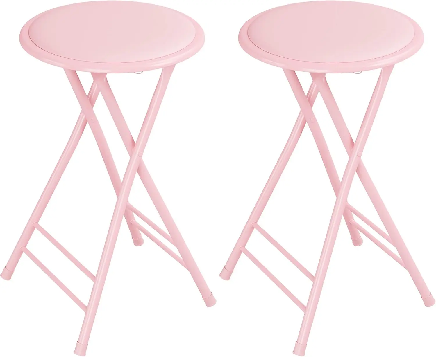 

Set Of 2 Counter Height Bar Stools – 24-Inch Backl Folding Chairs With 225Lb Acity For Kitchen, Rec Room, Or Game Room