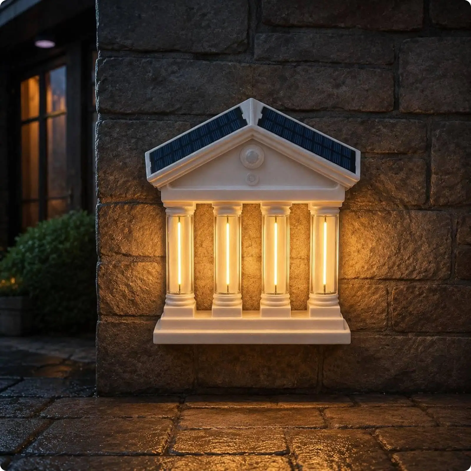Solar-Powered Sconce Sconce Warm Yellow Radiance House-Shaped Wall Light Energy