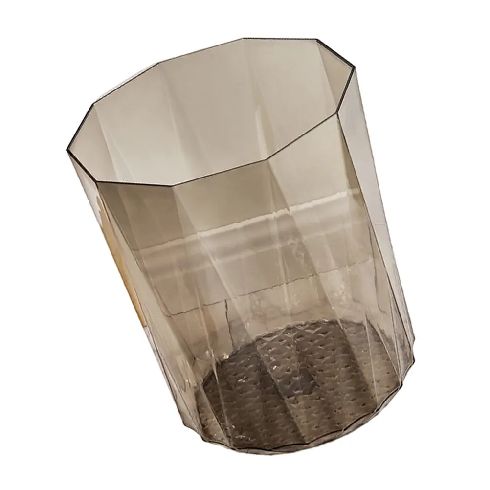 

Prismatic Transparent Trash Can Desktop Bucket PET Material High Transparency Kitchen Bathroom Bedroom Office Waste Holder