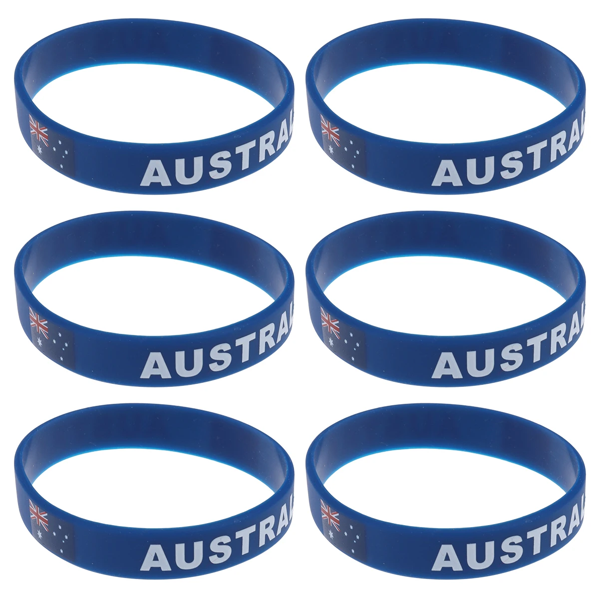 

6 Pcs Silicone Bracelet Events Sports Wristbands Country Football Rubber Bracelets