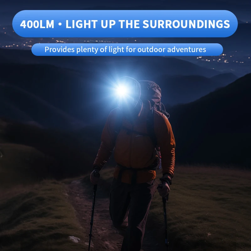 SUPERFIRE HL98 Sensor Headlight Super Bright LED Headlamp Type-C Chargable 450M Long Range 90° Adjustable For Outdoor Lantern