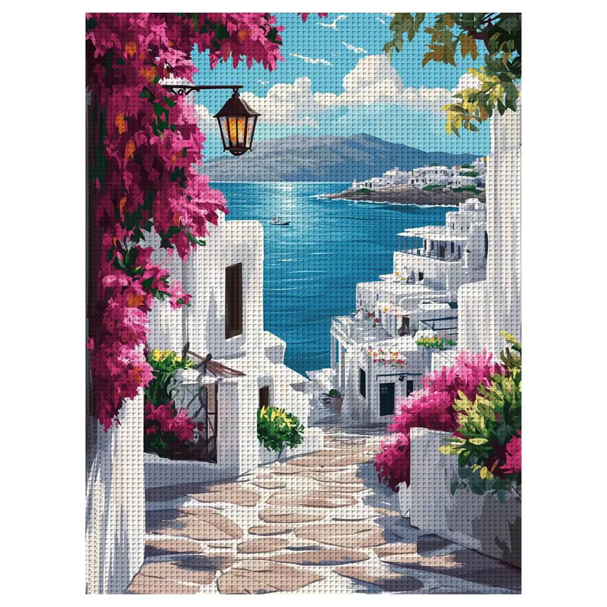 1pc 30X40CM/11.8*15.74inch The City by the Sea Stamped Cross Stitch Kit DIY Kit 11CT/14CT DIY Embroidered Set DIY Cross-Stitch S