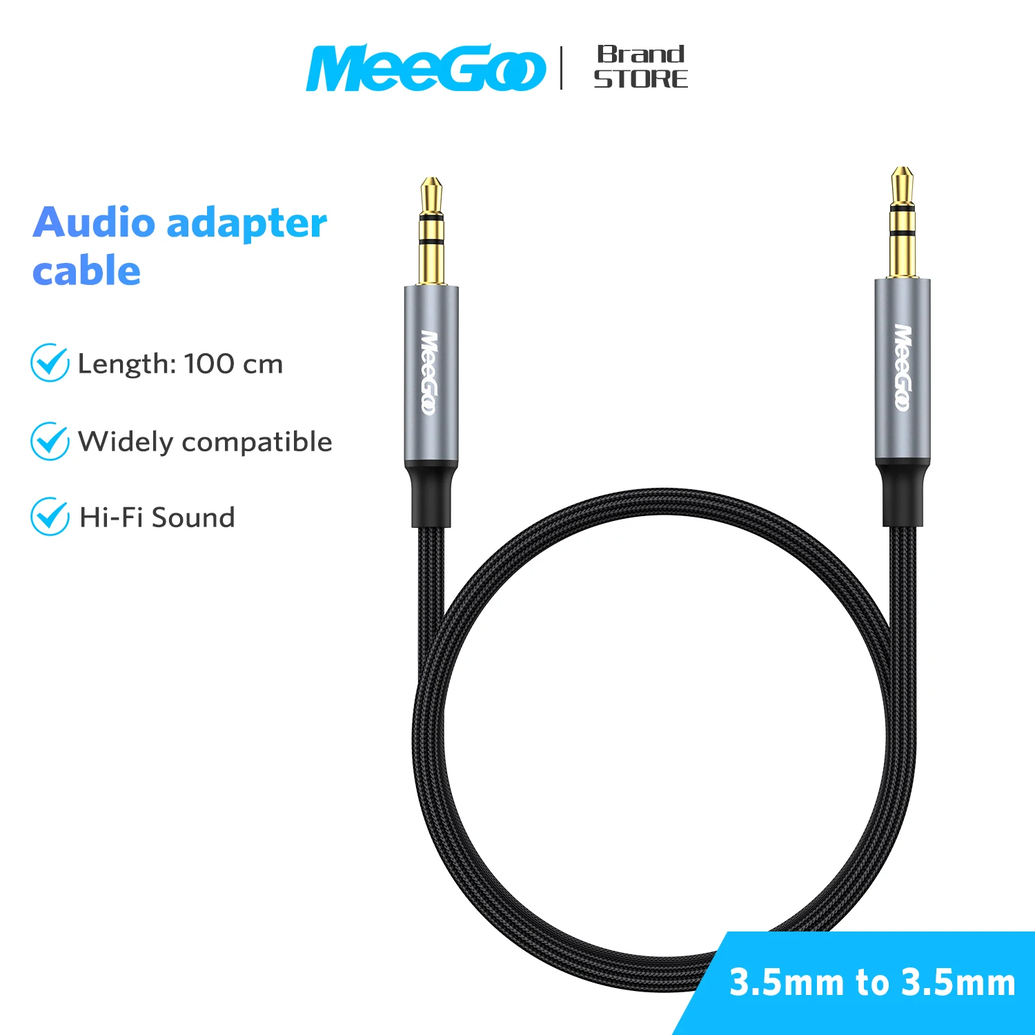 Rocoren Audio Cable 3.5 MM Jack Male to Male Aux Cable For Phone Headphone Car MP3 Speaker Computer 3.5mm Jack Aux Wire Cord 1M