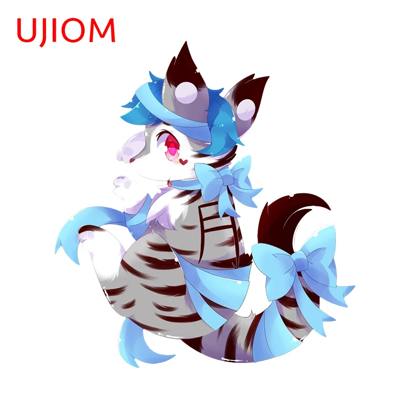 UJIOM 13cm X 8.7cm Cute Furry Wolf Wall Stickers Amazing Creative Kids Room Wallpapers Decals Cartoon Animals Room Decor