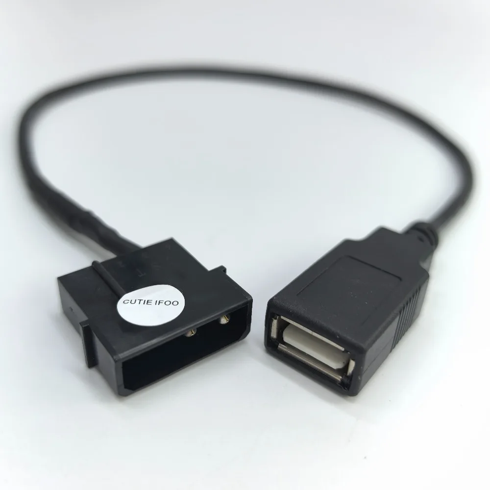 1 PCS Power Charge Cable Cord IDE Molex to USB A Female for PC Internal 5V 2Pin 35cm