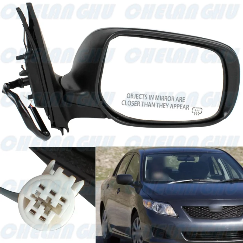 

Right Side 5 Pins Primed Heated Power Adjust Mirror Assembly For Toyota Corolla 2009 2010 2011 2012 2013 US Version