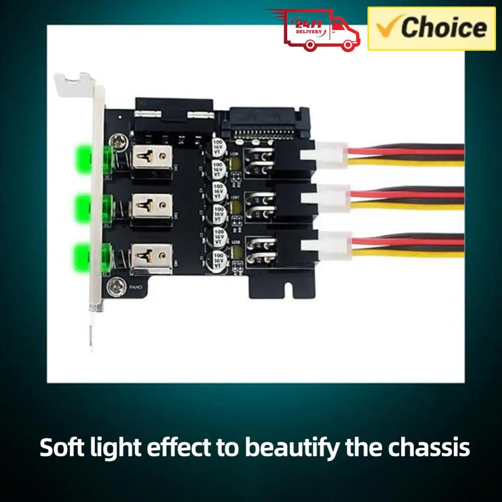 

Hard Disk Management System LED Backlit Numbered HDD SSD Power Switch Controlle​r 4Pin SATA Power Expansion Card Control Switch