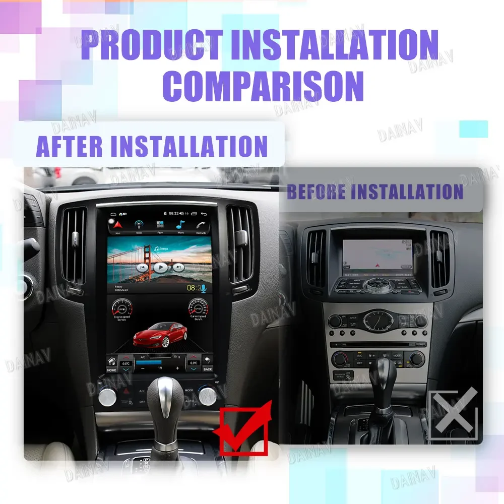 12.1 Inch Car Radio for Nissan Skyline 370GT for Infiniti G25 G37 2005-2013 Vertical Touch Screen Car Multimedia GPS Navigation
