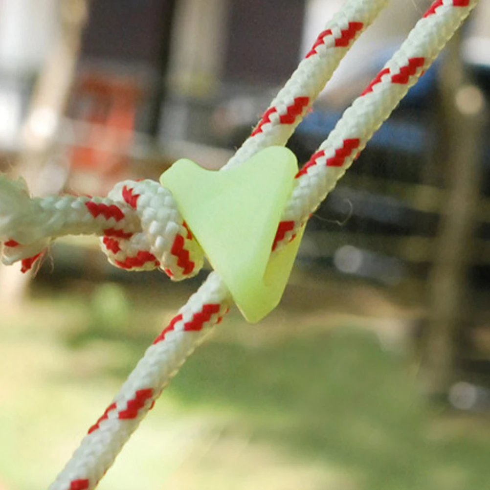 

80 Pcs Luminous Cord Buckle Fluorescent Ropes Camping Wind Tent Accessories Night Safety Triangle Banner