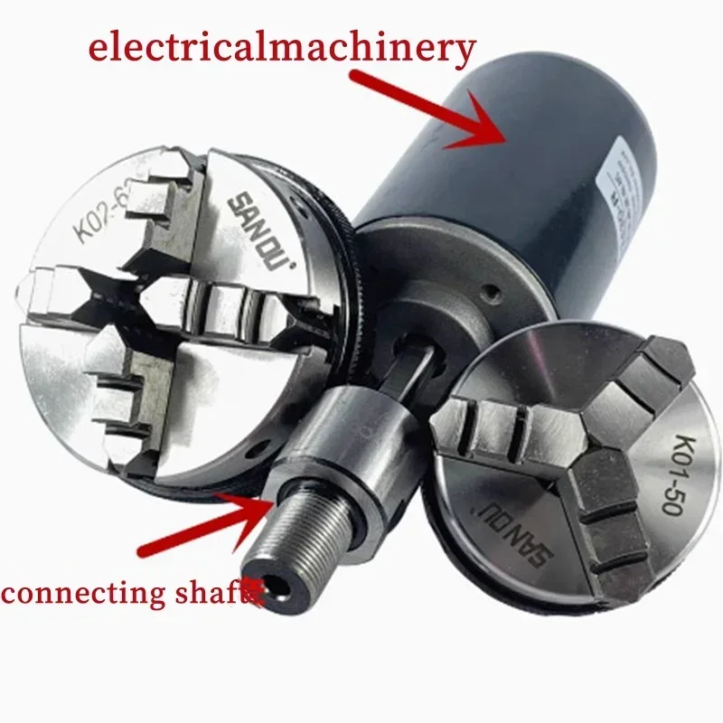 Sanou K02-63 Lathe Chuck four Jaw,M14*1 for K02-63 Mini DIY Metal Wood Lathe Tools Connecting rod