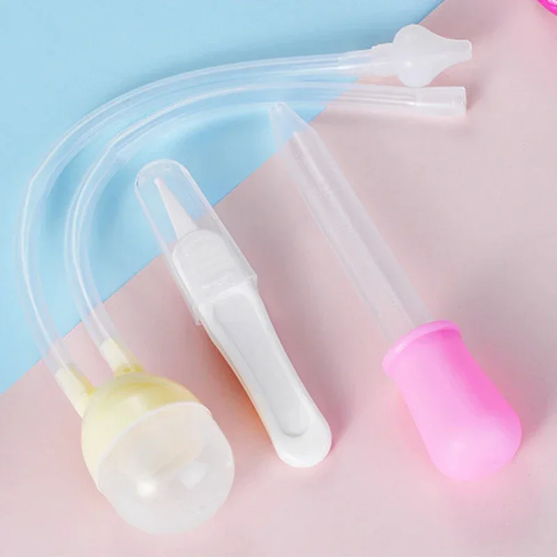 Baby Mouth Suction Nasal Aspirator Tweezer Set Nasal Mucus Cleaner Anti-reflux Silicone Suction Pipe